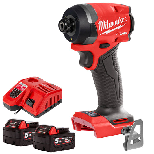 Milwaukee M18FID3-0 18V Fuel Brushless 1/4" Impact Driver with 2 x 5.0Ah Battery & Charger - MonkeyTools