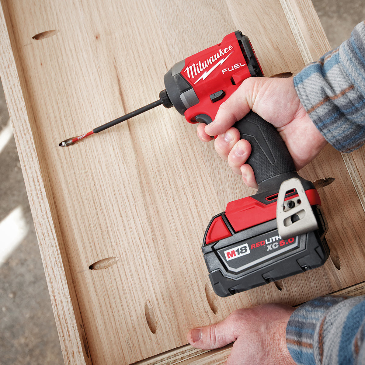 Milwaukee M18FID3-0 18V Fuel Brushless 1/4" Impact Driver with 2 x 5.0Ah Battery & Charger - MonkeyTools