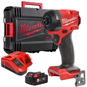 Milwaukee M18FID3-0 18V Fuel Brushless Impact Driver with 1 x 5.0Ah Battery Charger & Carry Case - MonkeyTools