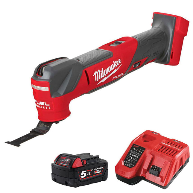 Milwaukee M18FMT-0 18V Oscillating Multi-Tool with 1 x 5.0Ah Battery & Charger - MonkeyTools