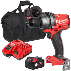 Milwaukee M18FPD3-0 18V Fuel Brushless Combi Drill with 1 x 5.0Ah Battery Charger & Bag - MonkeyTools