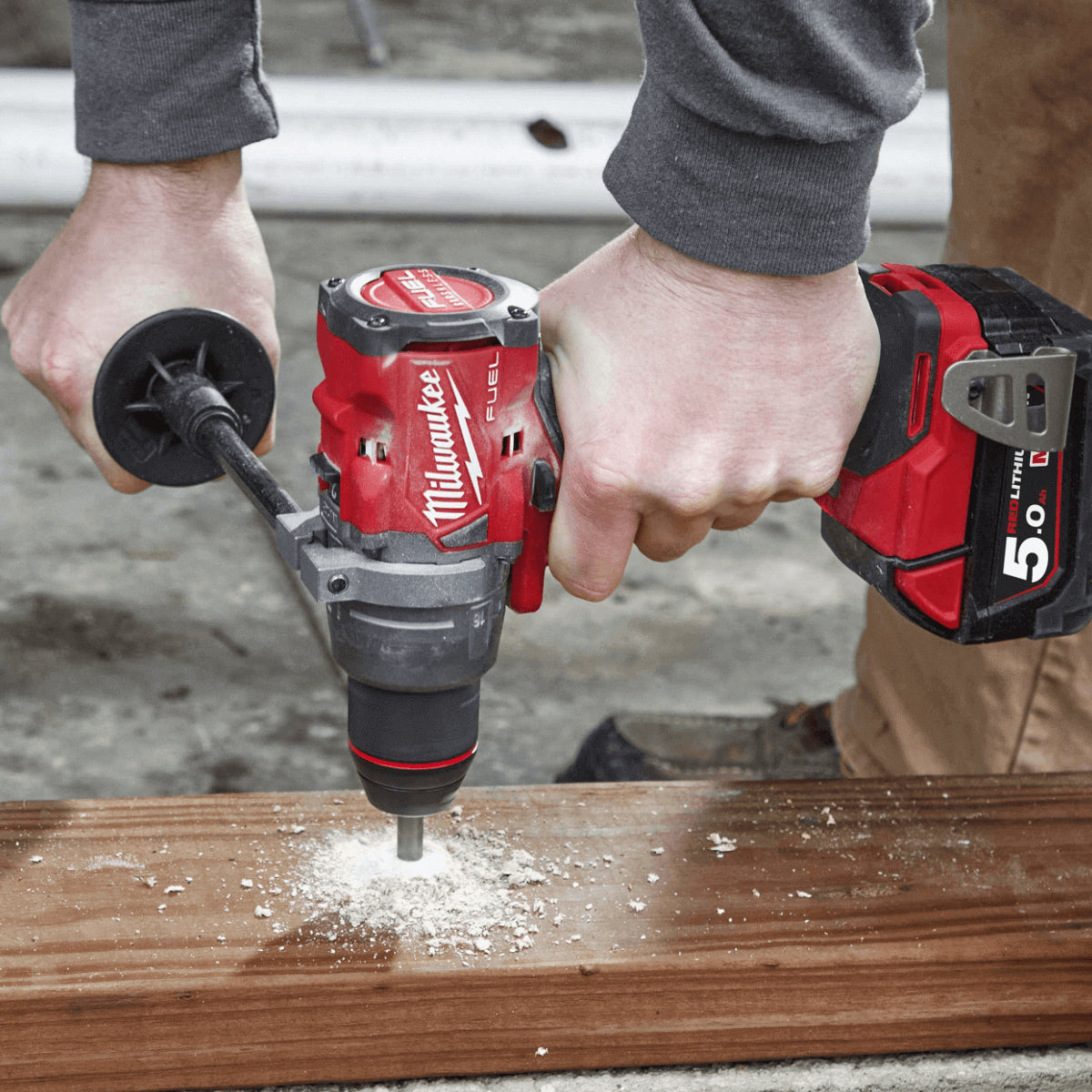 Milwaukee M18FPP2F3-502X 18V Fuel Combi Drill + Impact Wrench with 2 x 5.0Ah Battery Charger & Case 4933492641 - MonkeyTools