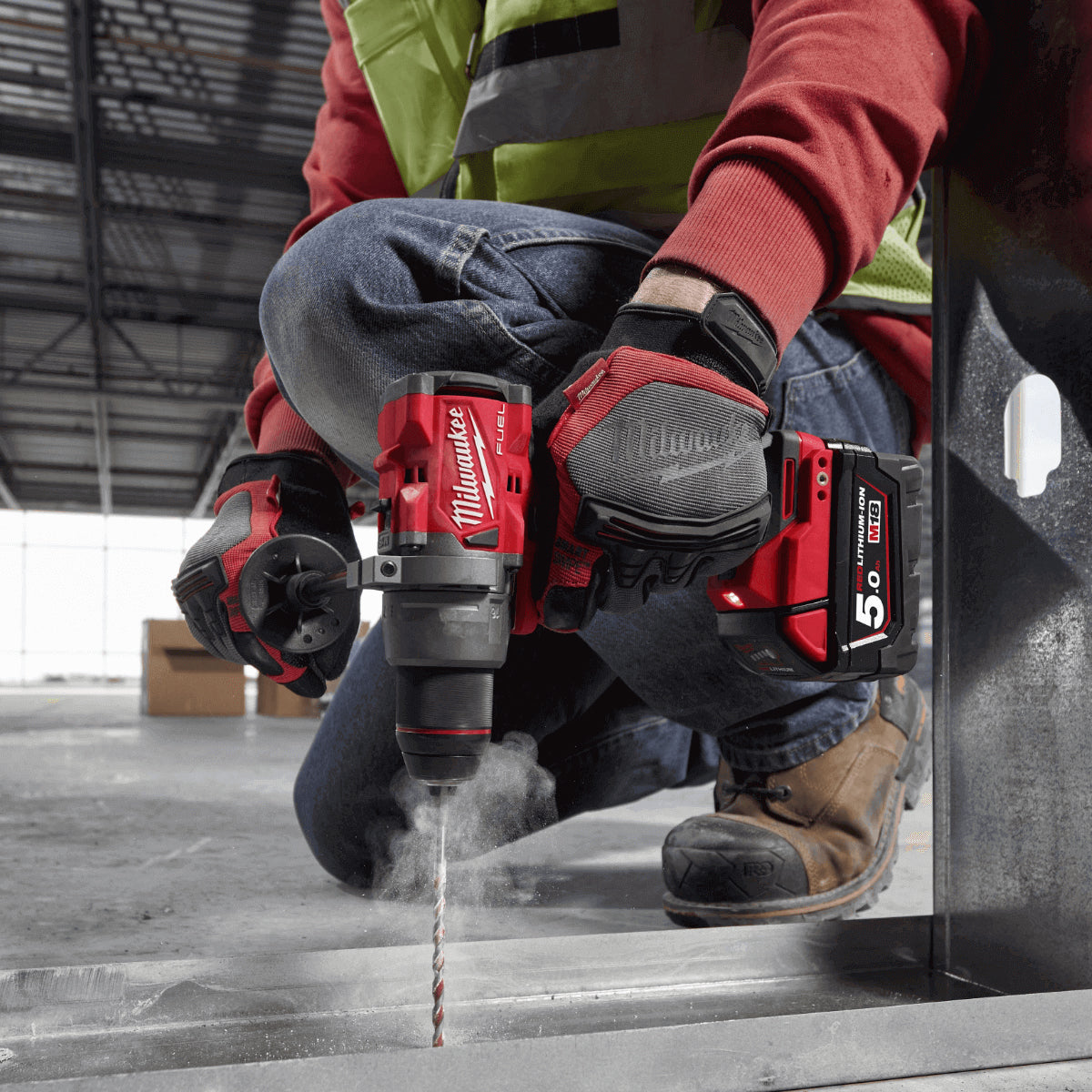 Milwaukee M18FPP2F3-502X 18V Fuel Combi Drill + Impact Wrench with 2 x 5.0Ah Battery Charger & Case 4933492641 - MonkeyTools