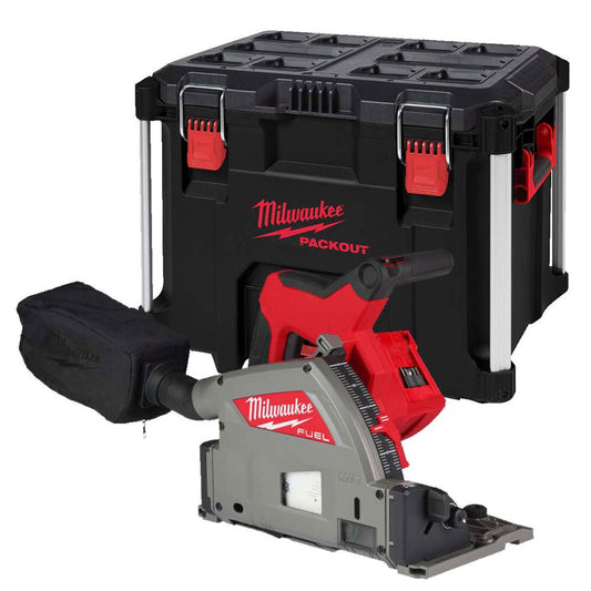Milwaukee M18FPS55-0P 18V 165mm Fuel Brushless Plunge Saw with 2 x 5.0Ah Battery & Guide Rail Kit - MonkeyTools