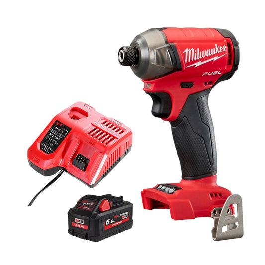 Milwaukee M18FQID-0 18V 1/4" Fuel Brushless Impact Driver with 1 x 5.5Ah Battery & Charger - MonkeyTools