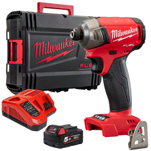 Milwaukee M18FQID-0 18V Fuel Brushless Impact Driver with 1 x 5.0Ah Battery Charger & Carry Case - MonkeyTools