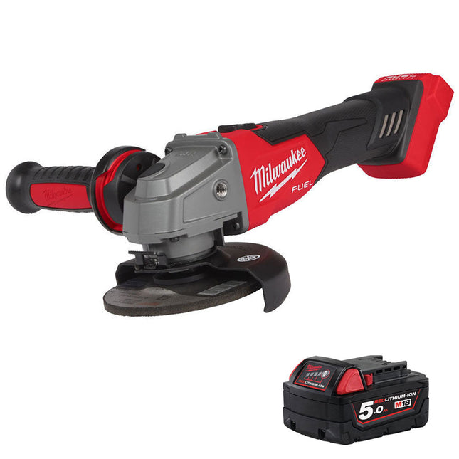 Milwaukee M18FSAG115X-0 18V 115mm Fuel Brushless Angle Grinder with 1 x 5.0Ah Battery - MonkeyTools