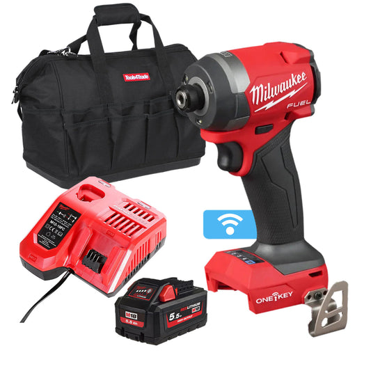 Milwaukee M18ONEID3-0 18V FUEL ONE-KEY Brushless Impact Driver with 1 x 5.5Ah Battery Charger & Bag - MonkeyTools