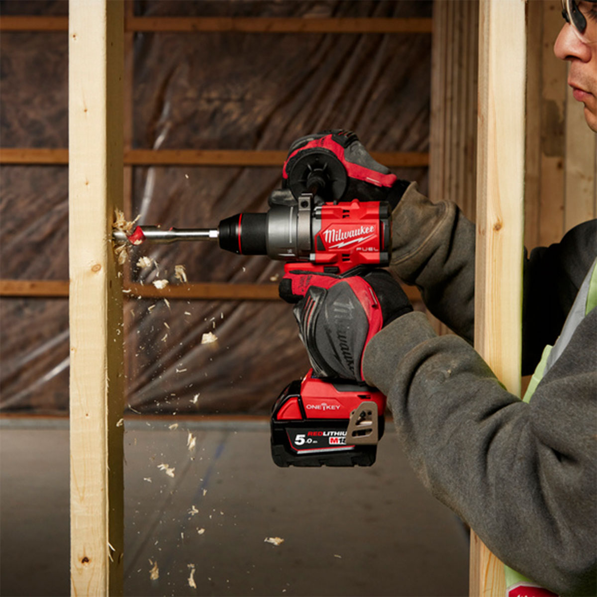 Milwaukee M18ONEPD3-0X 18V Fuel One-Key Brushless Combi Drill with 1 x 5.0Ah Battery Charger & Case - MonkeyTools
