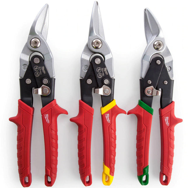 Milwaukee  Metal Snips Triple Pack Left Right and Straight Cut 48224533 - MonkeyTools