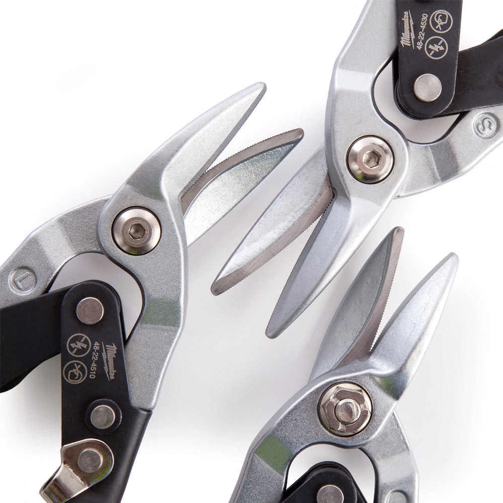Milwaukee  Metal Snips Triple Pack Left Right and Straight Cut 48224533 - MonkeyTools