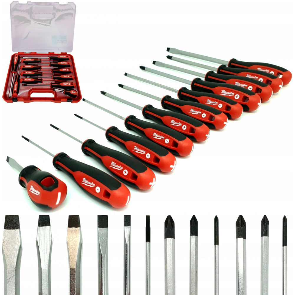 Milwaukee Tri-Lobe Screwdriver 12 Piece Set SL/PZ/PH 4932472003 - MonkeyTools