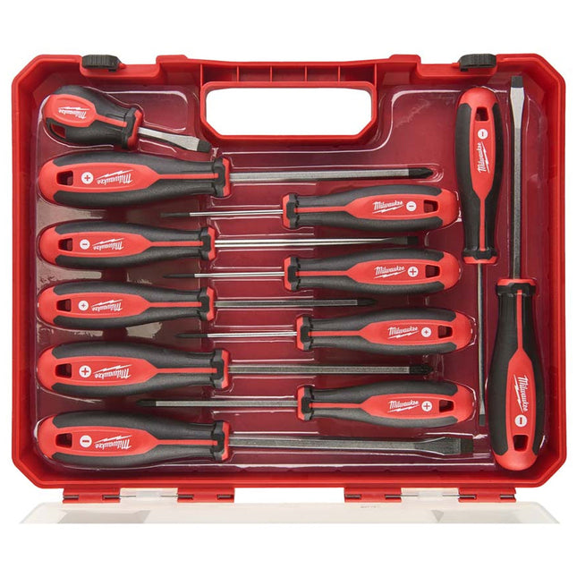Milwaukee Tri-Lobe Screwdriver 12 Piece Set SL/PZ/PH 4932472003 - MonkeyTools