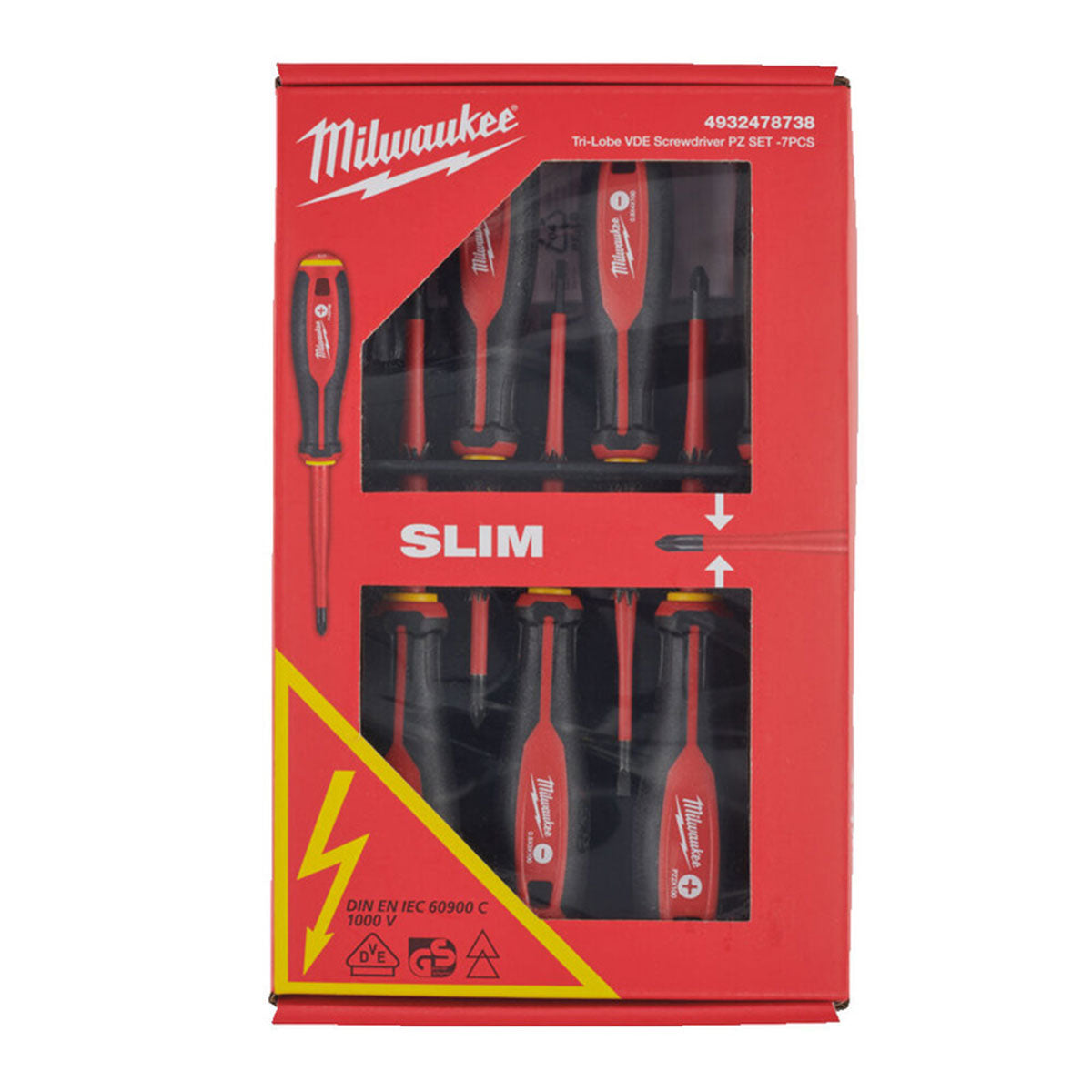 Milwaukee Tri-Lobe VDE Screwdriver PZ Set 7 Piece 4932478738 - MonkeyTools
