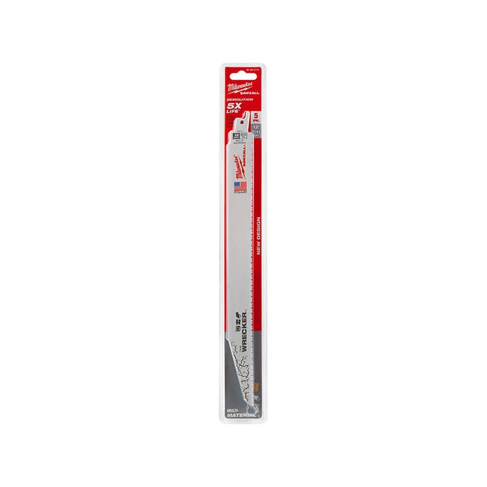 5pk Milwaukee 48 00 5711 Metal The Wrecker 12" Sawzall Blades 7/11 TPI - MonkeyTools
