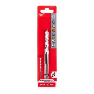 Genuine Milwaukee 4932471104 8mm x 120mm 3 Flat Shank Multi Material Drill Bit - MonkeyTools
