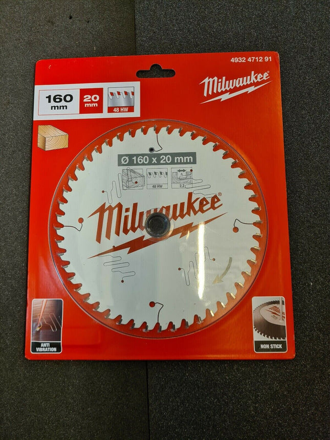 Genuine Milwaukee 4932471291 Wood Cutting Circular Saw Blade 160mm x 20mm 48T - MonkeyTools