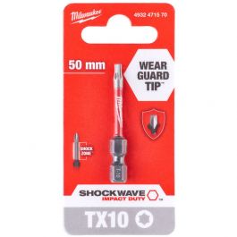 GENUINE MILWAUKEE 4932471570 SHOCKWAVE IMPACT DUTY TX10 X 50MM  BIT (1 PK) - MonkeyTools