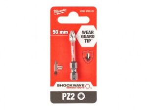 Genuine Milwaukee 4932472049 PZ2 50mm Shockwave Wear Guard Tip Screwdriver Bit - MonkeyTools