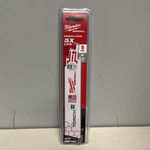 Genuine Milwaukee Sawzall Torch Recip Blades - 5pk 6