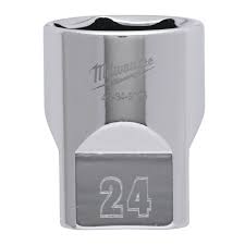 Milwaukee 1/2 Drive 24mm Chrome Standard Socket - 24mm Metric - 4932480022 - MonkeyTools
