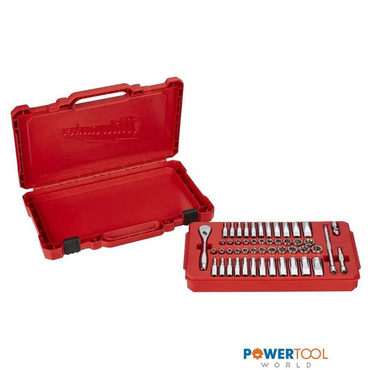 MILWAUKEE 1/4" DRIVE RATCHET & SOCKET SET SAE & METRIC X50 PCS 4932464944 - MonkeyTools