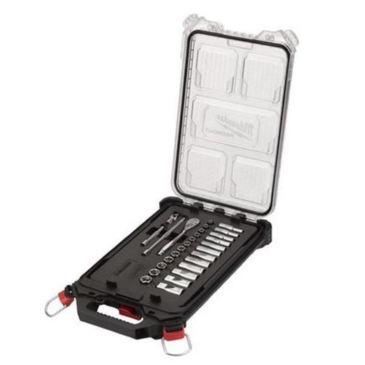 Milwaukee 1/4" Metric 28pc Ratchet & Socket PackOut Kit Set - 4932478812 - MonkeyTools
