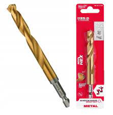 Milwaukee 12.5mm  Red HEX Shockwave Impact Duty Metal HSS Titanium Bit 48894728 - MonkeyTools