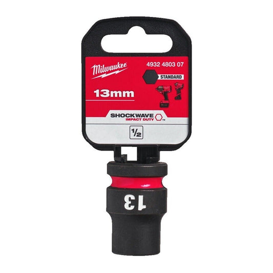 Milwaukee 13mm Shockwave Impact Duty 1/2" Drive Impact Socket 20mm Diameter 4932480307 - MonkeyTools