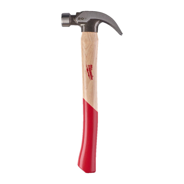 Milwaukee 20oz Hickory Curved Claw Hammer 4932478660 - MonkeyTools