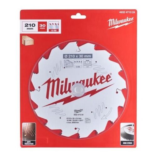 Milwaukee 210 X 30 X 16T Wood Cutting Blade for Portable Saws - 4932471324 - MonkeyTools