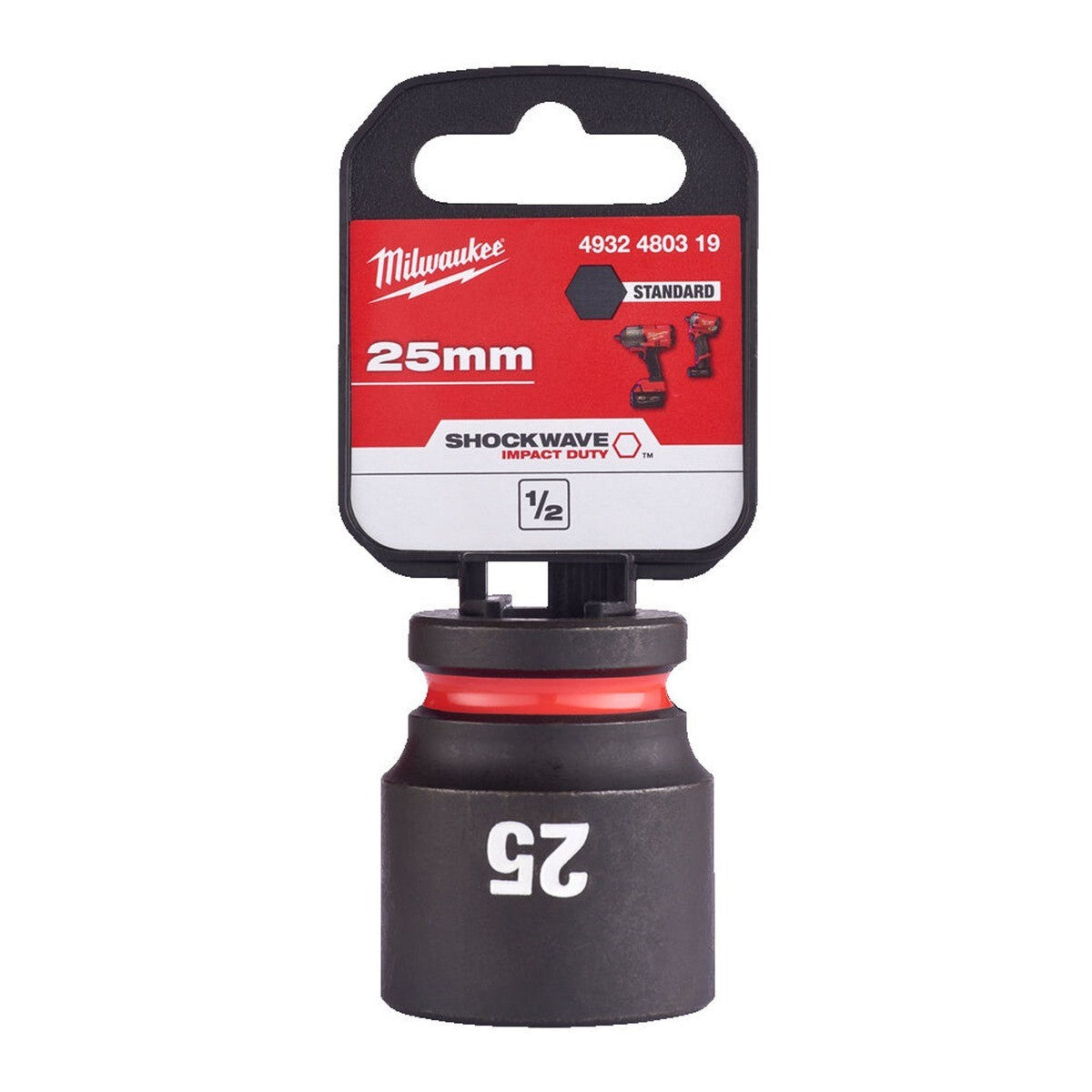 MILWAUKEE 25MM Shockwave impact duty 1/2" DRIVE impact socket - MonkeyTools