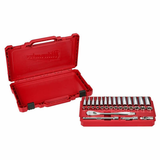 Milwaukee 3/8" Drive Ratchet & Socket Set - 32pc - Metric - 4932464945 - MonkeyTools