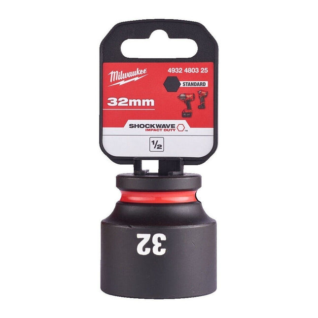 MILWAUKEE 32MM Shockwave impact duty 1/2" DRIVE impact socket 4932480325 - MonkeyTools