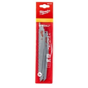 Milwaukee 48001075 150mm x 6 tpi P3M SZ BL Sabre Wood/Plastic Blade 150mm 3pk - MonkeyTools