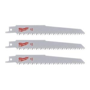 Milwaukee 48001075 150mm x 6 tpi P3M SZ BL Sabre Wood/Plastic Blade 150mm 3pk - MonkeyTools