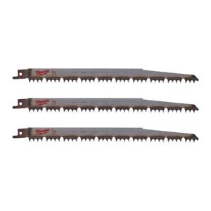 Milwaukee 48001077 240mmx4/5TPI Sawzall Wood & Plastic Reciprocating Blade 3 Pk - MonkeyTools