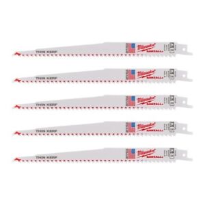 Milwaukee 48005036 230mm x 5tpi Thin Kerf Demolition Recip Saw Blades Pack of 5 - MonkeyTools