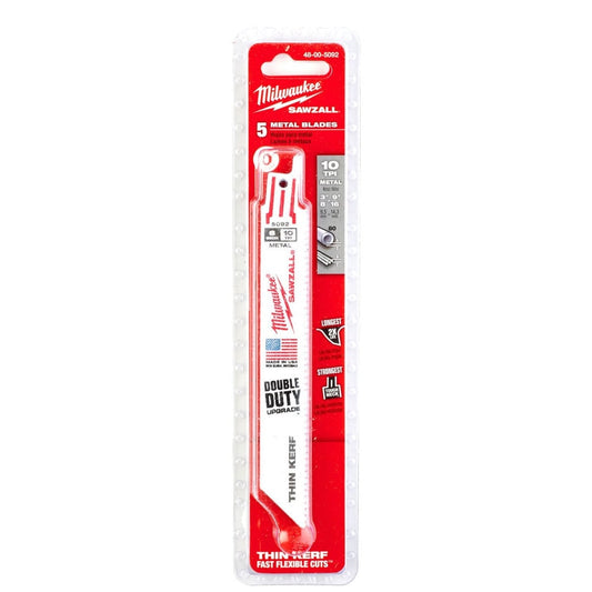 Milwaukee 48005092 Universal Sawzall 150mm 10TPI Blades - 5pk - MonkeyTools