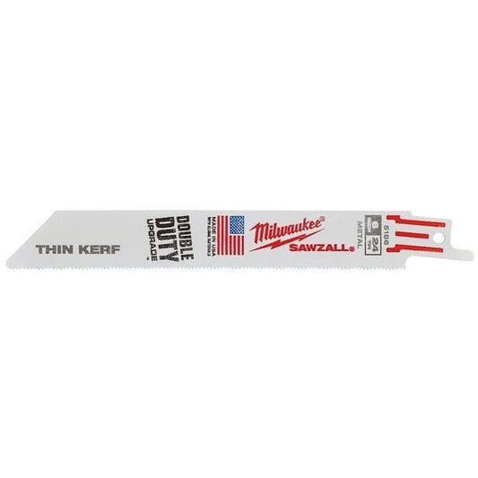 Milwaukee 48005186 150mm x 25tpi Sawzall Sabre Saw Blade 5pk Thin Kerf - MonkeyTools