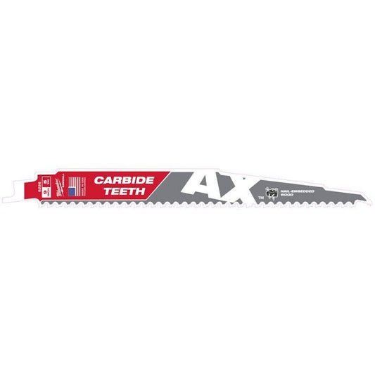 Milwaukee 48005226 230MM x 5TPI AX Carbide Demolition Sawzall Blade Pack of 1 - MonkeyTools