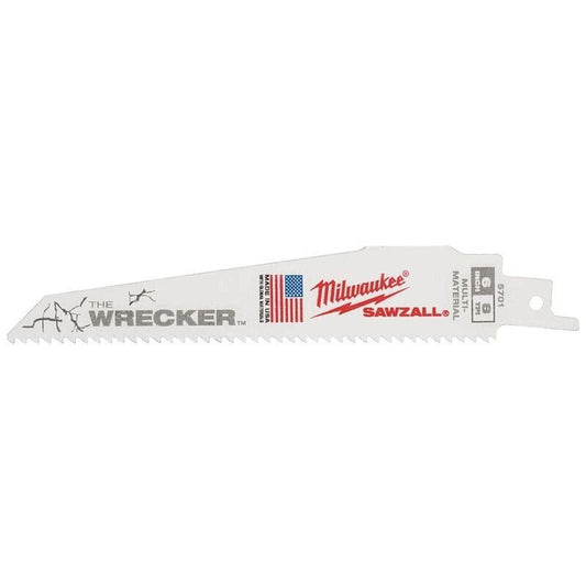 Milwaukee 48005701 SAWZALL Reciprocating Heavy-Duty Wrecker Blades 150MM 5PK - MonkeyTools