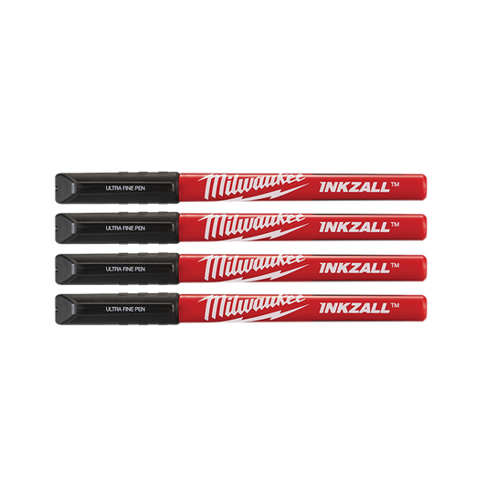 Milwaukee 48223164 - INKZALL Jobsite Fine Tip Black Pens - 4pc - MonkeyTools