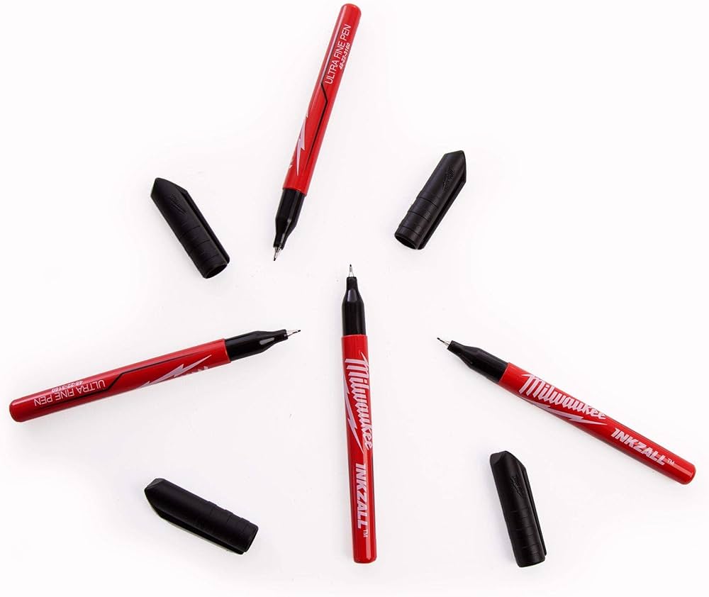 Milwaukee 48223164 - INKZALL Jobsite Fine Tip Black Pens - 4pc - MonkeyTools