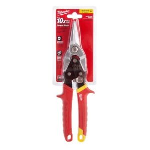 Milwaukee 48224530 Metal Aviation Snips Straight Cut 10in 260mm XMS22AVSNIPS - MonkeyTools