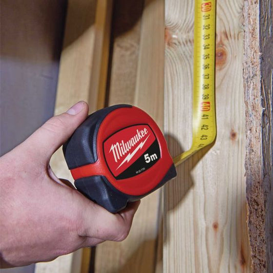 MILWAUKEE 48227706 SLIMLINE TAPE MEASURE S5/25 METRIC ONLY 5M - MonkeyTools