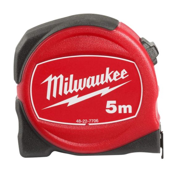 MILWAUKEE 48227706 SLIMLINE TAPE MEASURE S5/25 METRIC ONLY 5M - MonkeyTools