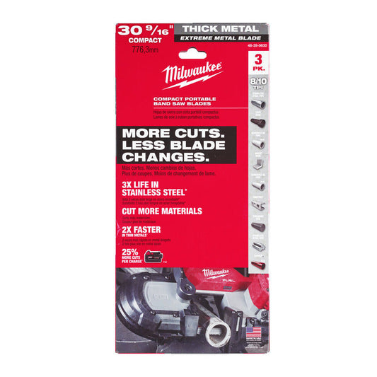 Milwaukee 48390630 Premium Bandsaw Blade 776.29 x 810 - Pack of 3 - For M12BS - MonkeyTools