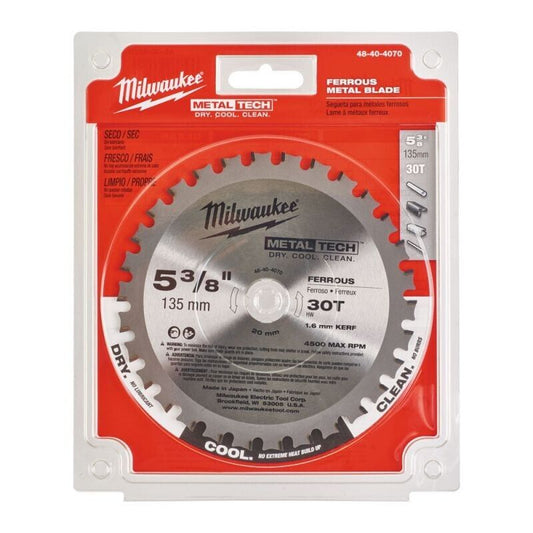 Milwaukee 48404070 135mm x 20mm Metal Saw Blade 30T 1.6mm Kerf - MonkeyTools