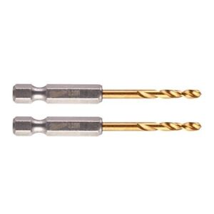 Milwaukee 48894706 3.2x65.5mm Shockwave HSS-Ground Titanium Metal Drill Bit 2pk - MonkeyTools